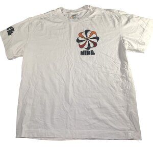 Vintage Retro Nike Pinwheel T-Shirt Mens Large T-Shirt Sportswear Logo White